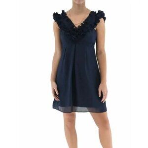 Lilly Pulitzer Amber Ruffle Mini Dress in Navy Blue